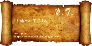 Miskov Tilla névjegykártya